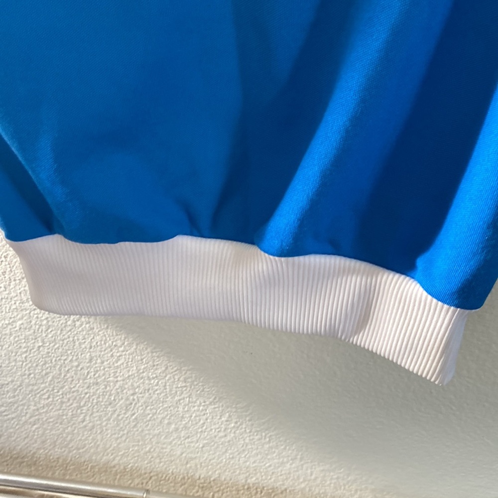Adidas Sweatshirt Boys Size S Small Full Zip Blue White Logo Pockets - Picture 11 of 12